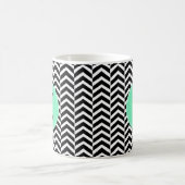 Mug Monogramme Noir, Mousse de mer blanche Motif Chevr (Centre)