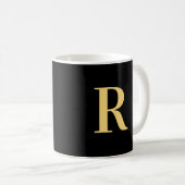 Mug Monogramme Noir Or (Devant droit)
