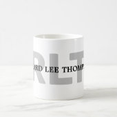 Mug monogramme noir simple (nom+initiales) clair (Centre)