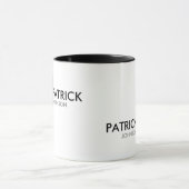 Mug monogramme noir sur blanc personnalisé (Centre)
