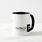 Mug monogramme noir sur blanc personnalisé (Devant droit)