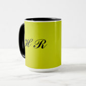 Mug Monogramme noir sur le vert (Devant gauche)