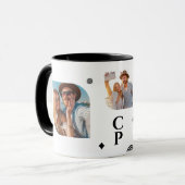 Mug Monogramme Nom 3 Photo Collage tendance (Devant gauche)
