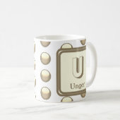 Mug Monogramme Nom Élégant Initiale Point Gold (Devant droit)