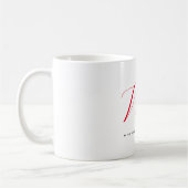Mug Monogramme Nom initial Blanc Rouge Unique Minimali (Gauche)
