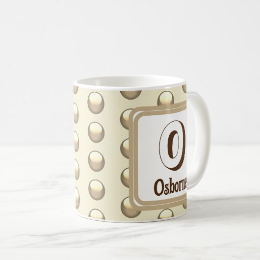 Mug Monogramme Nom Initial Gold Polka Dot Keepsaké (Devant droit)