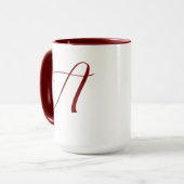 Mug Monogramme Nom initial Mariage blanc profond (Devant gauche)