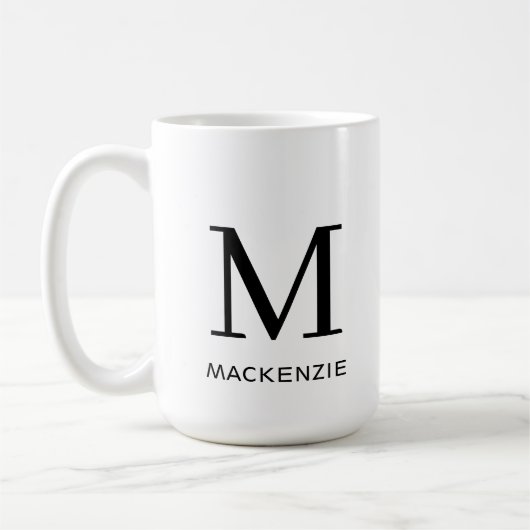 Mug Monogramme Nom initial Simple (Gauche)