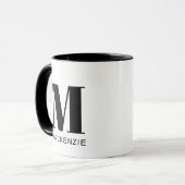 Mug Monogramme Nom initial Simple (Devant gauche)