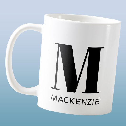 Mug Monogramme Nom initial Simple