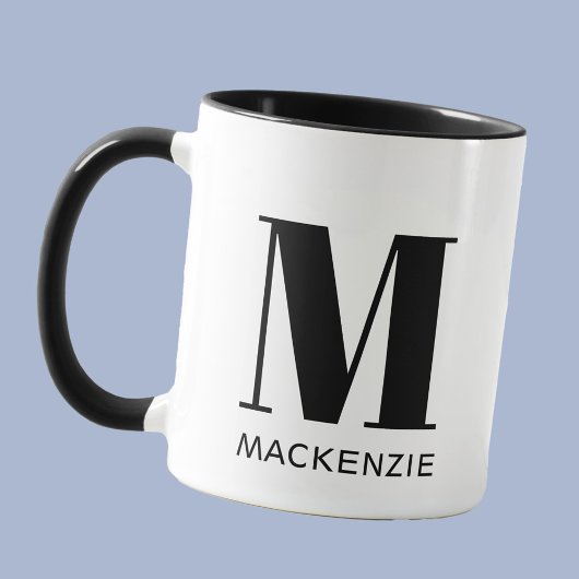 Mug Monogramme Nom initial Simple