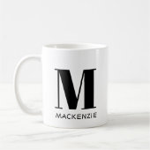 Mug Monogramme Nom initial Simple (Gauche)