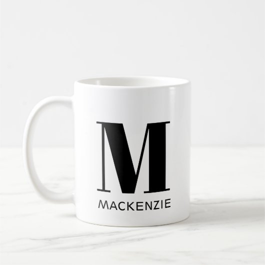 Mug Monogramme Nom initial Simple (Gauche)