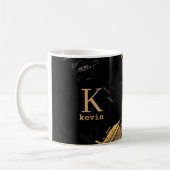 Mug Monogramme nom noir or élégant (Gauche)