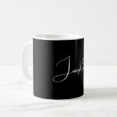 Mug Monogramme nom noir or moderne (Devant gauche)