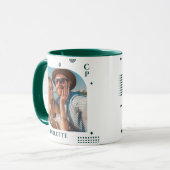 Mug Monogramme Nom Photo Tendance Simple Moderne (Devant gauche)