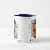 Mug Monogramme Nom Photo Tendance Simple Moderne (Centre)