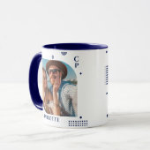 Mug Monogramme Nom Photo Tendance Simple Moderne (Devant gauche)