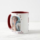 Mug Monogramme Nom Photo Tendance Simple Moderne (Devant gauche)