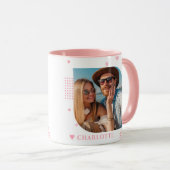 Mug Monogramme Nom Photo Tendance Simple Moderne (Devant droit)