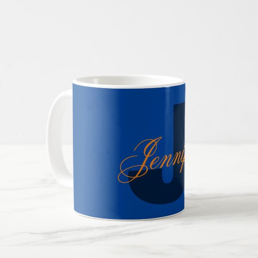 Mug Monogramme Nom propre Initiale moderne Plaine mini (Devant gauche)