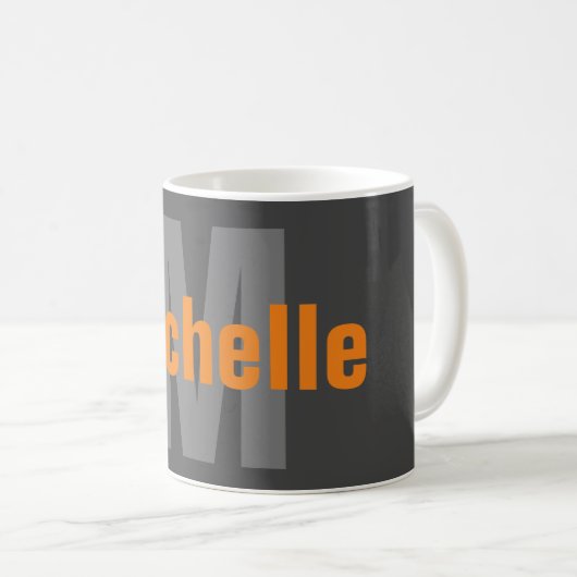 Mug Monogramme Nom propre Initiale moderne Plaine mini (Devant droit)