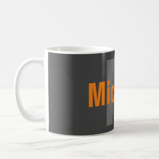 Mug Monogramme Nom propre Initiale moderne Plaine mini (Gauche)
