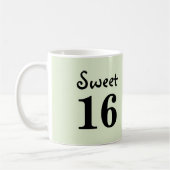 Mug Monogramme nom Sweet 16 vert (Gauche)