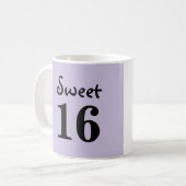 Mug Monogramme nom Sweet 16 violet (Devant gauche)