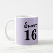 Mug Monogramme nom Sweet 16 violet (Gauche)