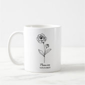 Mug Monogramme novembre Fleur du mois de naissance (Gauche)