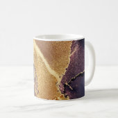 Mug Monogramme Or Abstrait Tan violet Art (Devant droit)