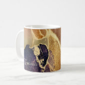 Mug Monogramme Or Abstrait Tan violet Art (Devant gauche)