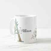 Mug Monogramme or aquarelle | Élégant texte personnali (Devant gauche)