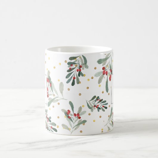 Mug Monogramme Or des Botaniques de Vacances d'hiver m (Centre)