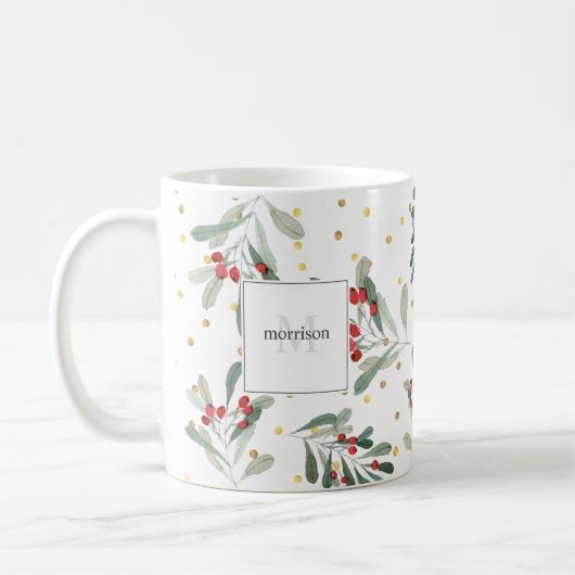 Mug Monogramme Or des Botaniques de Vacances d'hiver m (Gauche)