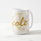 Mug Monogramme or et initial (Devant droit)