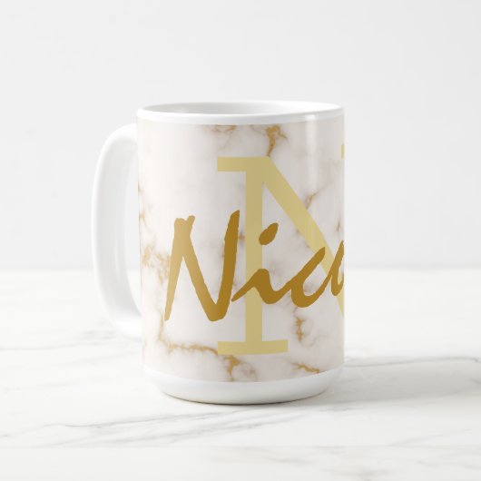 Mug Monogramme or et initial (Devant gauche)