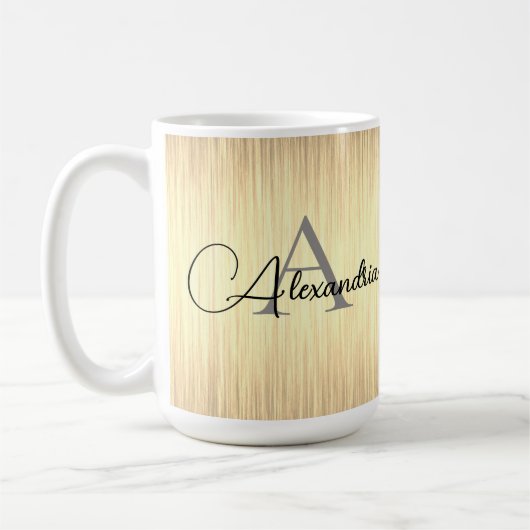 Mug Monogramme or lisse Personnalisé (Gauche)