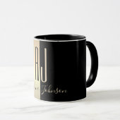 Mug Monogramme Or Noir (Devant droit)