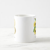 Mug Monogramme Or Soleil Fleur Femme Initiale B (Centre)