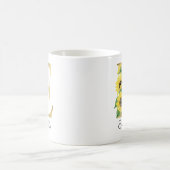 Mug Monogramme Or Soleil Fleur Femme Initiale E (Centre)