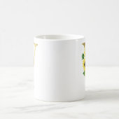 Mug Monogramme Or Soleil Fleur Femme Initiale V (Centre)