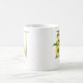 Mug Monogramme Or Soleil Fleur Initiale N Féminin (Centre)