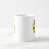 Mug Monogramme Or Soleil Fleurie Féminin Initiale G (Centre)
