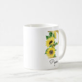Mug Monogramme Or Soleil Fleurie Féminin Initiale P (Devant droit)
