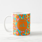 Mug Monogramme orange et léopard bleu (Gauche)