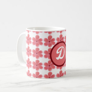 Mug monogramme orange motif botanique