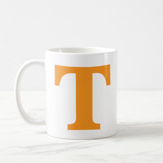 Mug Monogramme orange personnalisé | Classique collégi (Gauche)