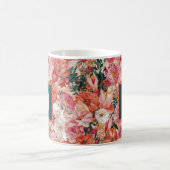 Mug Monogramme orange rose floral (Centre)
